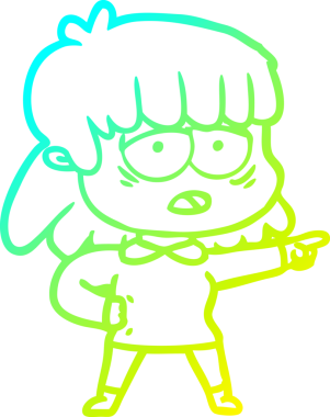 Bir insan tarafından çizilmiş, karikatür çizen, yorgun bir kadın.