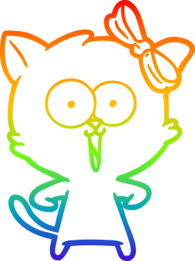 gökkuşağı gradyanı çizimi bir insan tarafından çizilmiş çizgi film kedisi