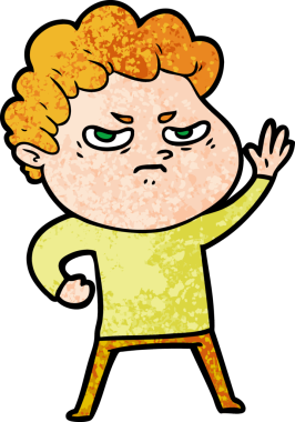 Bir insan tarafından çizilmiş kızgın bir adam.