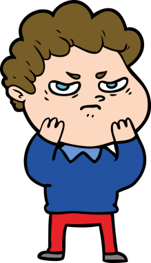 Bir insan tarafından çizilmiş kızgın bir adam.