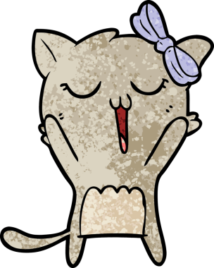 Bir insan tarafından çizilmiş çizgi film kedisi.