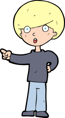 Bir insan tarafından çizilmiş çizgi film çocuğu.