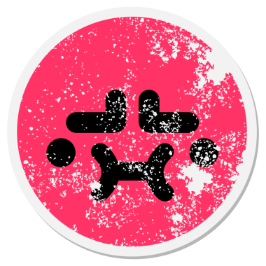 Bir insan tarafından çizilmiş basit, rahatsız edici bir yüz çemberi.