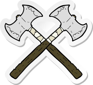 Bir insan tarafından çizilmiş çapraz eksenli bir çizgi film etiketi.