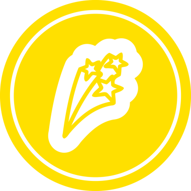 kayan yıldızlar bir insan tarafından çizilmiş dairesel simge