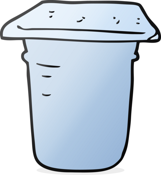 Bir insan tarafından çizilmiş yoğurt kabı.