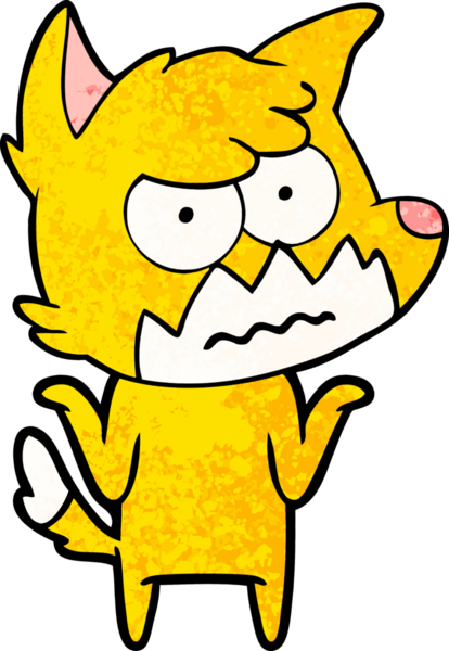 Bir insan tarafından çizilmiş tilki çizgi film karakteri