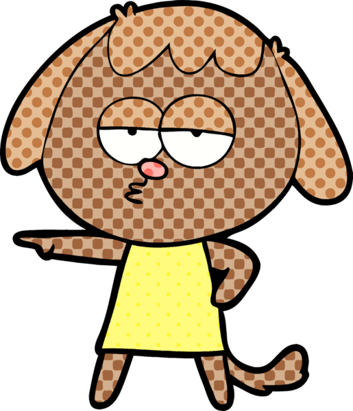 Bir insan tarafından çizilmiş, sıkılmış bir köpek.