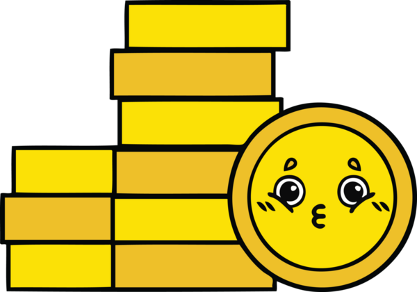 Bir insan tarafından çizilmiş sevimli bozuk para karikatürü.