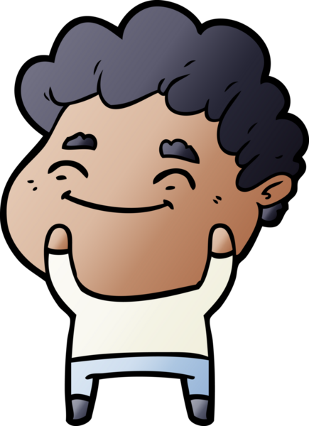 Bir insan tarafından çizilmiş çizgi film dostu bir adam.