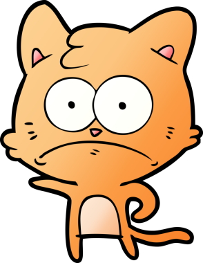 bir insan tarafından çizilmiş sinirli bir kedi.