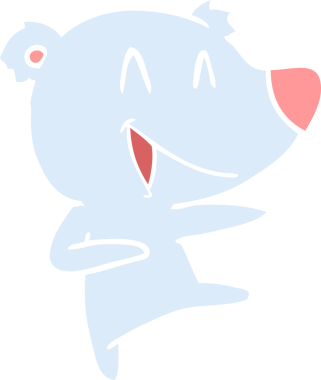 Gülen ayı düz renkli çizgi film bir insan tarafından çizildi.