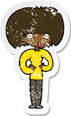 Bir insan tarafından çizilmiş bir karikatürün gerilimli çıkartması.