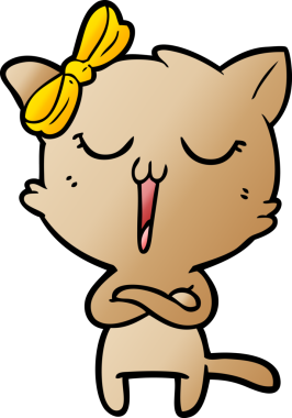 Bir insan tarafından çizilmiş çizgi film kedisi.