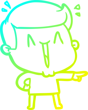 Bir insan tarafından çizilmiş, heyecanlı bir çizgi film çizimi.