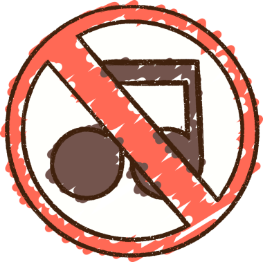 Bir insan tarafından çizilmiş Müzik Yasağı Tebeşiri