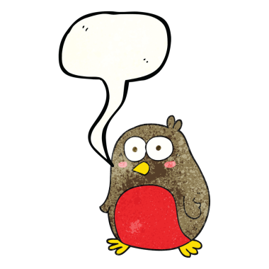 Bir insan tarafından çizilmiş serbest konuşma balonu desenli çizgi robin.