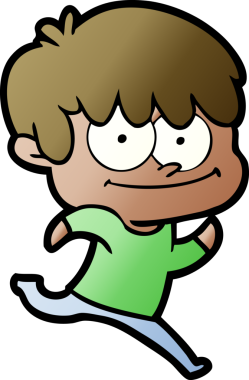 Bir insan tarafından çizilmiş mutlu çizgi film adamı.