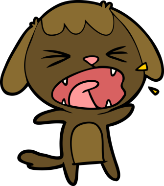 Bir insan tarafından çizilmiş şirin bir köpek havlaması.