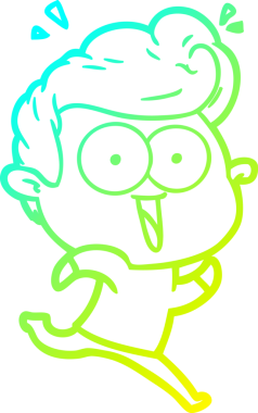 Bir insan tarafından çizilmiş, heyecanlı bir çizgi film çizimi.