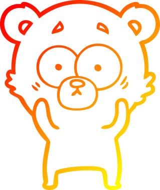 Şaşırmış bir kutup ayısının insan tarafından çizilmiş sıcak çizgi çizgisi.