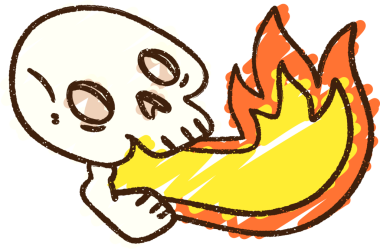 Ateş Soluyan Kafatası Tebeşiri Bir insan tarafından çizilmiş