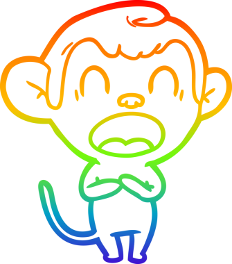 gökkuşağı gradyan çizimi bir insan tarafından çizilmiş bir çizgi maymun çizimi