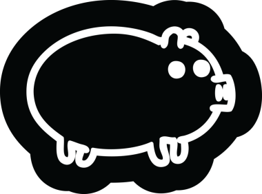 Bir insan tarafından çizilmiş şişman domuz simgesi