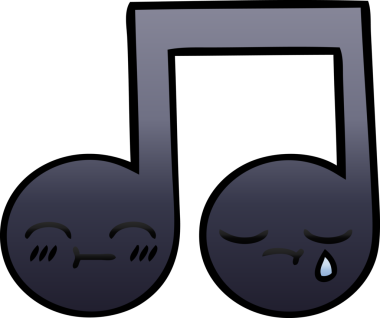 Bir insan tarafından çizilmiş bir notanın gölgelenmiş karikatürü