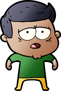 Bir insan tarafından çizilmiş yorgun bir adam.