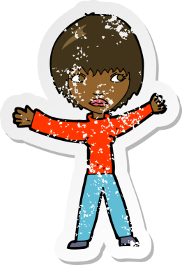 Bir insan tarafından çizilmiş sallanan bir karikatürün gerilimli yapıştırması.