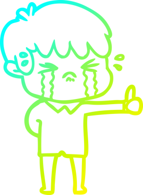 Bir insan tarafından çizilmiş ağlayan çizgi film çocuğu çizimi.