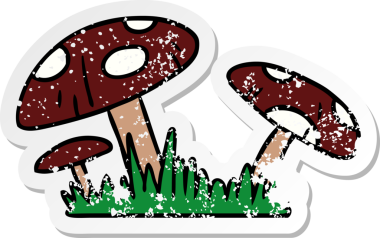 Bir insan tarafından çizilmiş bir kurbağa taburesinin, kederli, karikatür çizimi.