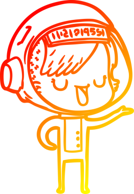 Bir insan tarafından çizilmiş bir astronot kadın çizgi çizimi.