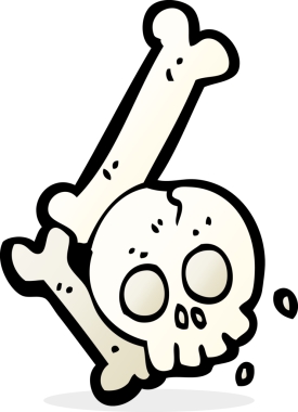 Bir insan tarafından çizilmiş bir cadılar bayramı kemik numarası.