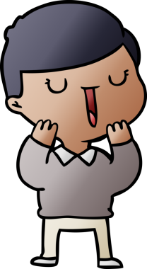 Bir insan tarafından çizilmiş mutlu çocuk çizgi filmi.