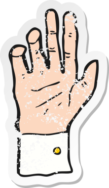 İnsan eliyle çizilen bir karikatürdeki gerilimli yapıştırma.