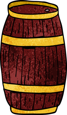 Bir insan tarafından çizilmiş bir fıçının karalaması.