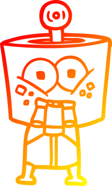 Bir insan tarafından çizilmiş mutlu bir çizgi robot çizimi