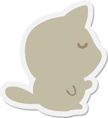 Bir insan tarafından çizilmiş şirin bir kedi çıkartması.