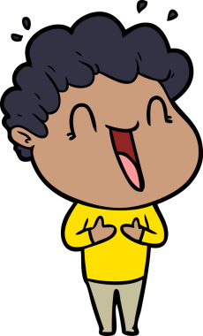 Bir insan tarafından çizilmiş mutlu bir adam.