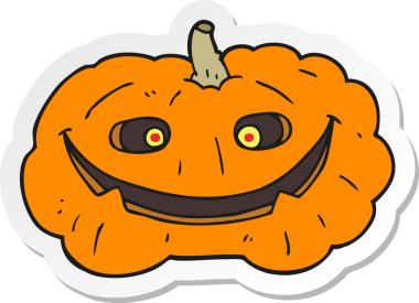 Bir insan tarafından çizilmiş bir balkabağı çıkartması.