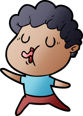 Bir insan tarafından çizilmiş çizgi film şarkıcısı.