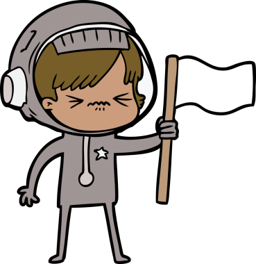 Kızgın çizgi film kızı bir insan tarafından çizilmiş bayrak sallıyor.