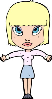 Bir insan tarafından çizilmiş omuz silken bir karikatür kadın.