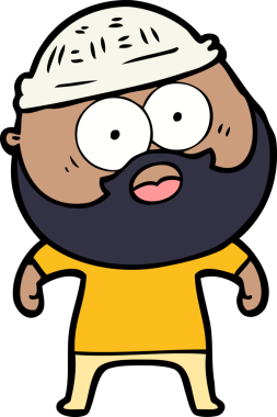 Bir insan tarafından çizilmiş sakallı bir adam.