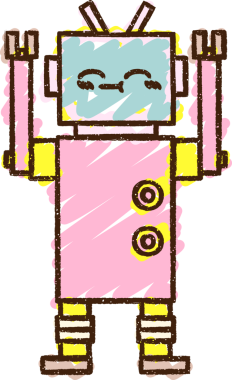 Bir insan tarafından çizilen robot tebeşiri.