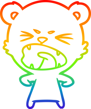 Bir insan tarafından çizilmiş kızgın bir çizgi film ayısının çizimi.