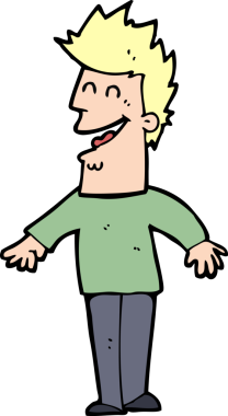 Bir insan tarafından çizilmiş mutlu bir adam.