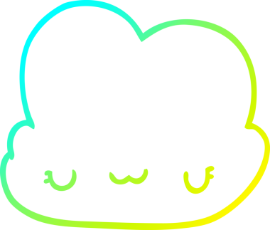 Bir insan tarafından çizilmiş soğuk bir çizgi film bulutunun çizimi.